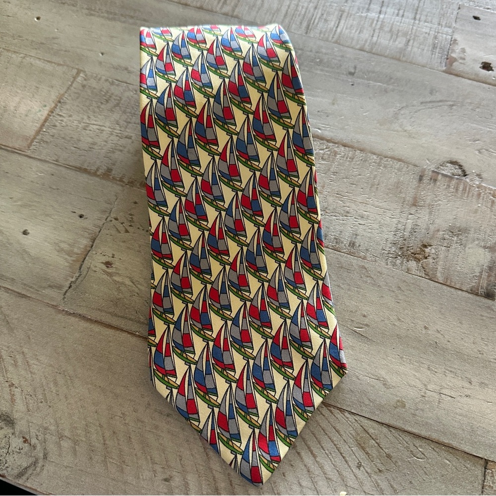 Rooster West End Collection Silk Sailboat Tie Made in USA